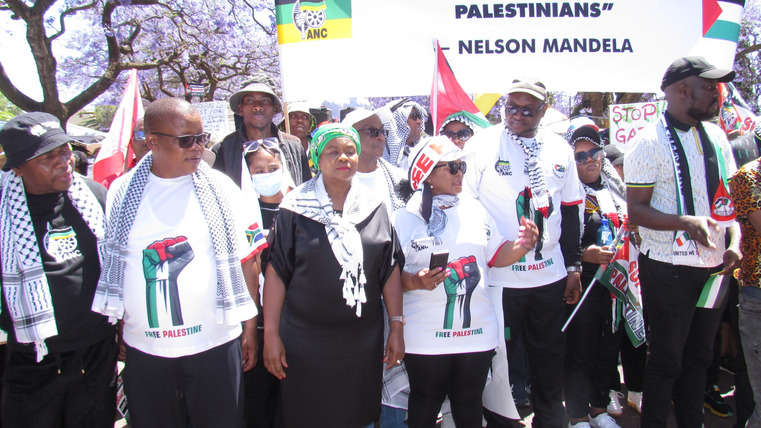 ANC members together with different organisation marching o Israeli embassy in Pretoria photo by Dimakatso Modipa