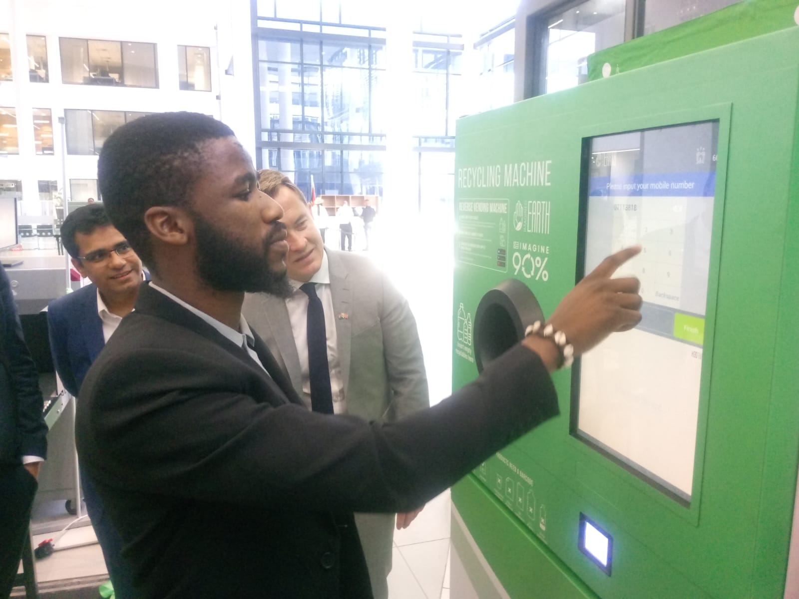City of Tshwane MMC of environment agriculture and management using the new vending machine 