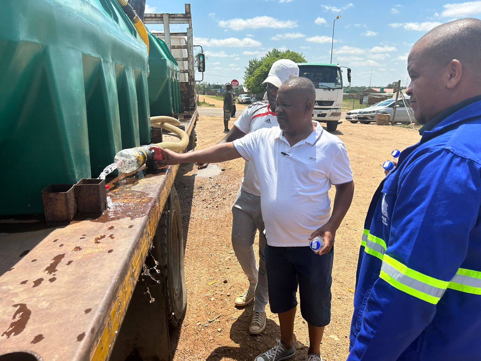 City of Tshwane MMC of human settlement MMC Ofentse Madzebatela inspects water tankers