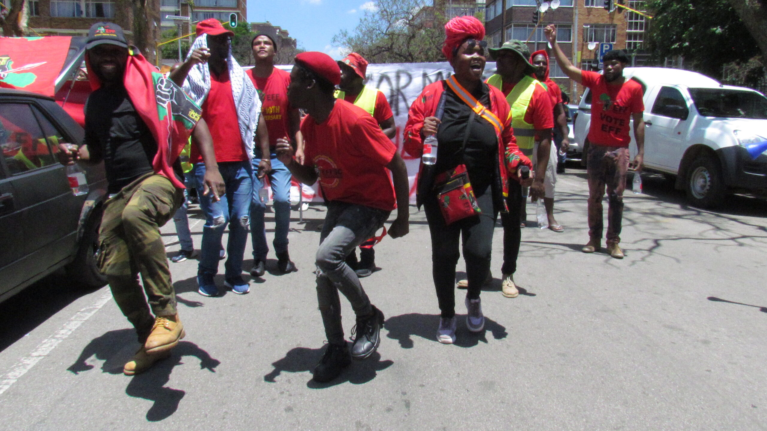 EFF members in ward 81 Sunnyside march at the police station