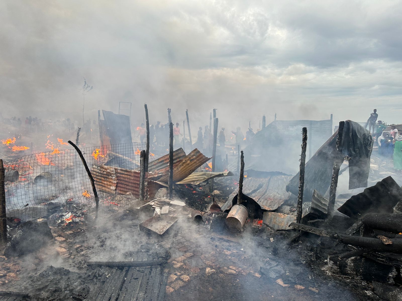 Some of the shacks that gutted by fire in Plastic View Informal Settlement in Centurion Tshwane