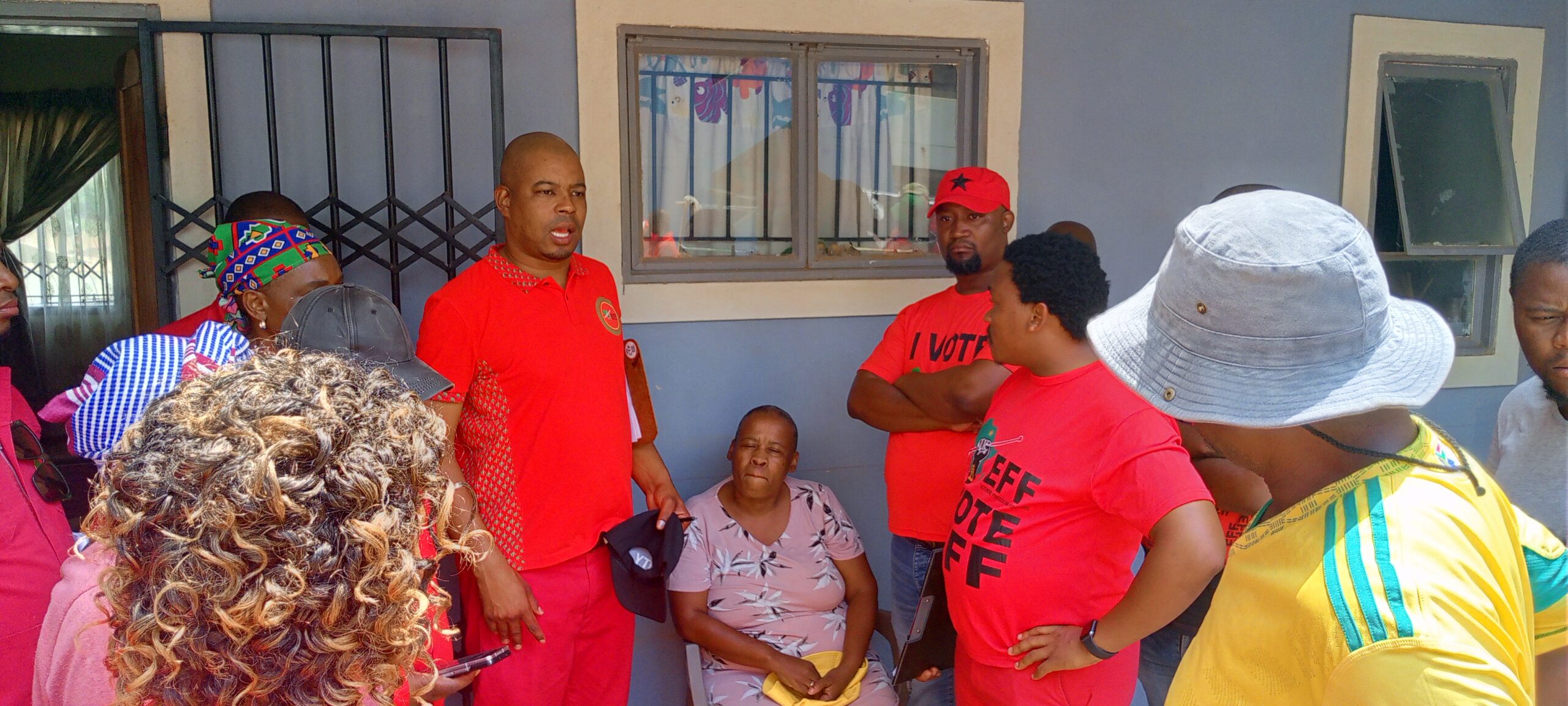 City of Tshwane EFF councilor's in Matimba Flats in Mamelodi east, Tshwane engaging with the residents at the flats