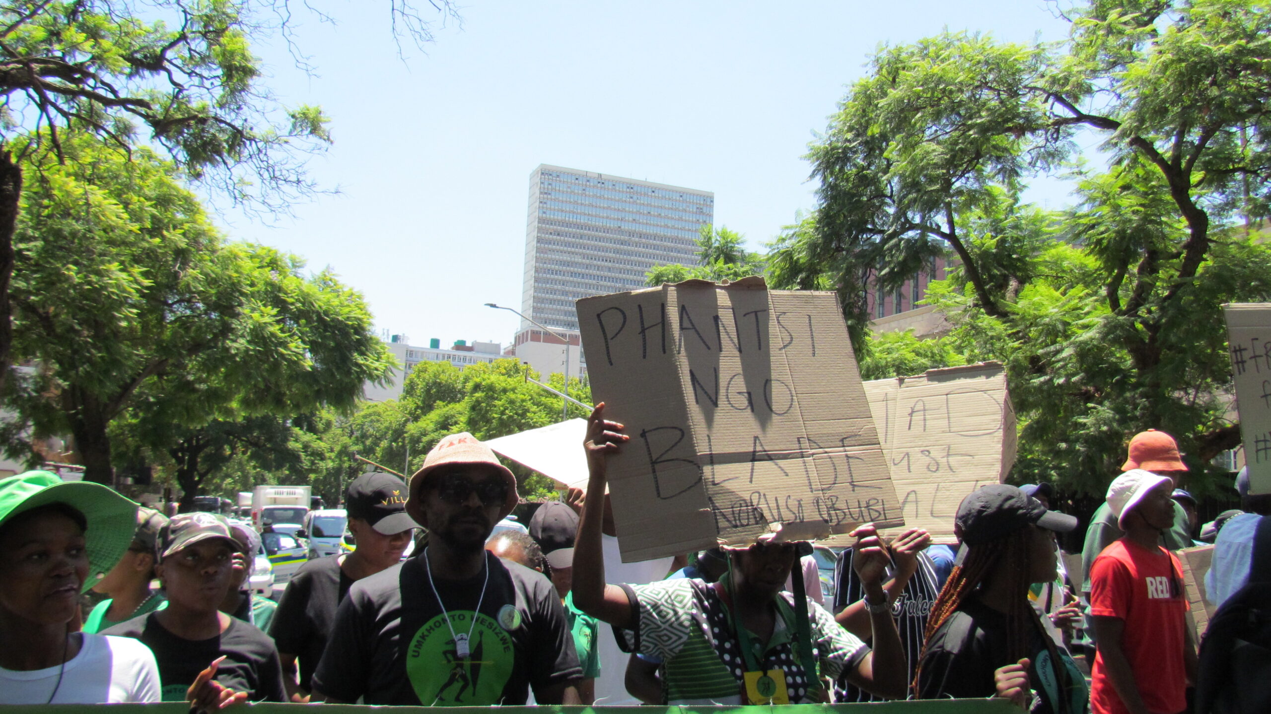 MKYL members marching to the department of higher education and training demand Minister Nzimande to step down