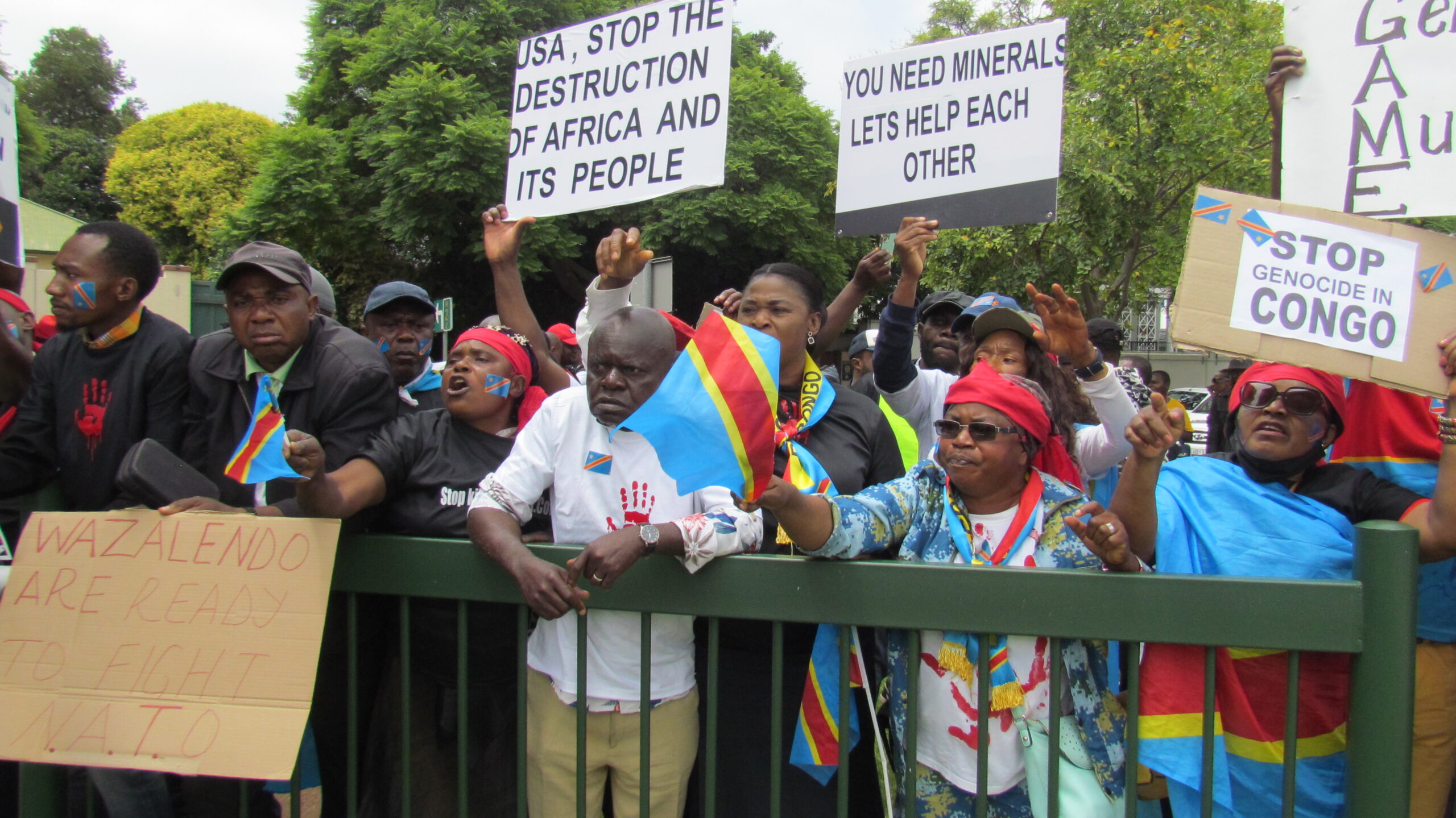 Democratic Republic of Congo (DRC) living in South Africa marched to the United States of America's embassy in Tshwane 