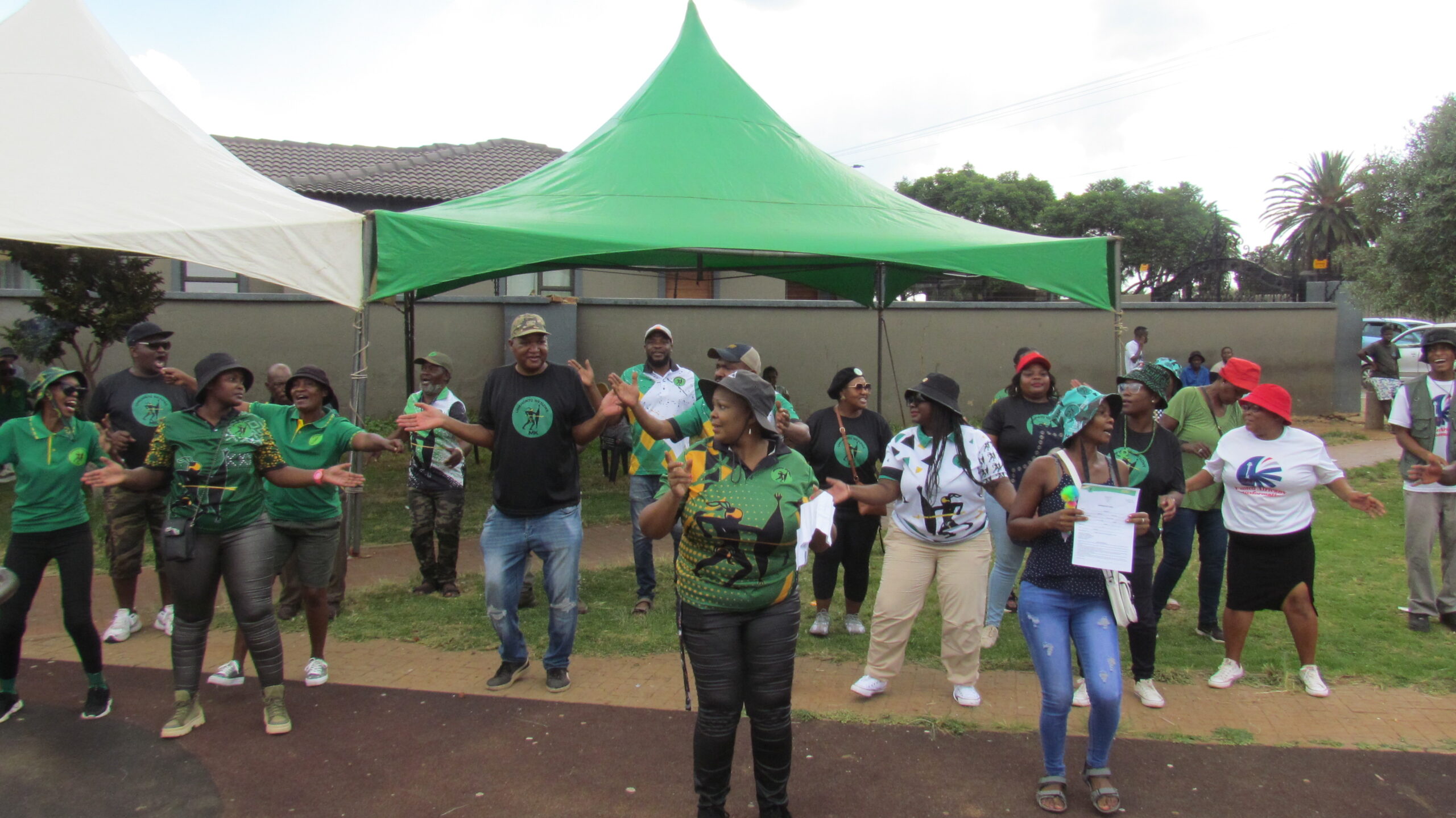 UMkhonto weSizwe party members in Atteridgeville, Tshwane celebrating at Dibango’s Park for contesting for national elections photo by Dimakatso Modipa