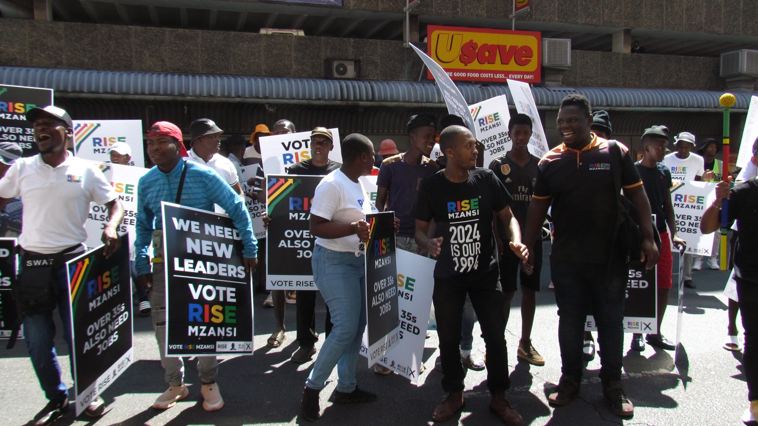 Rise Mzansi supporters march at the department of employment and labour for age restriction photo by Dimakatso Modipa