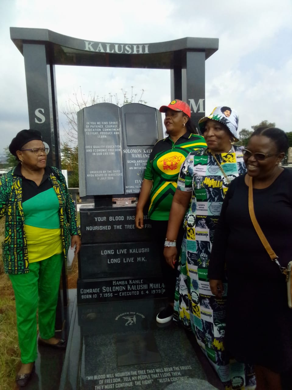 ANC Women's League members at the tombstone of Solomon Mahlagu photo by Peter Mothiba