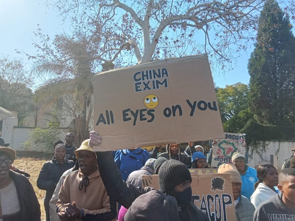 Activists belonging to the STOPEACOP Campaign lobby group descended on the Chinese Embassy in Pretoria photo by Dimakatso Modipa