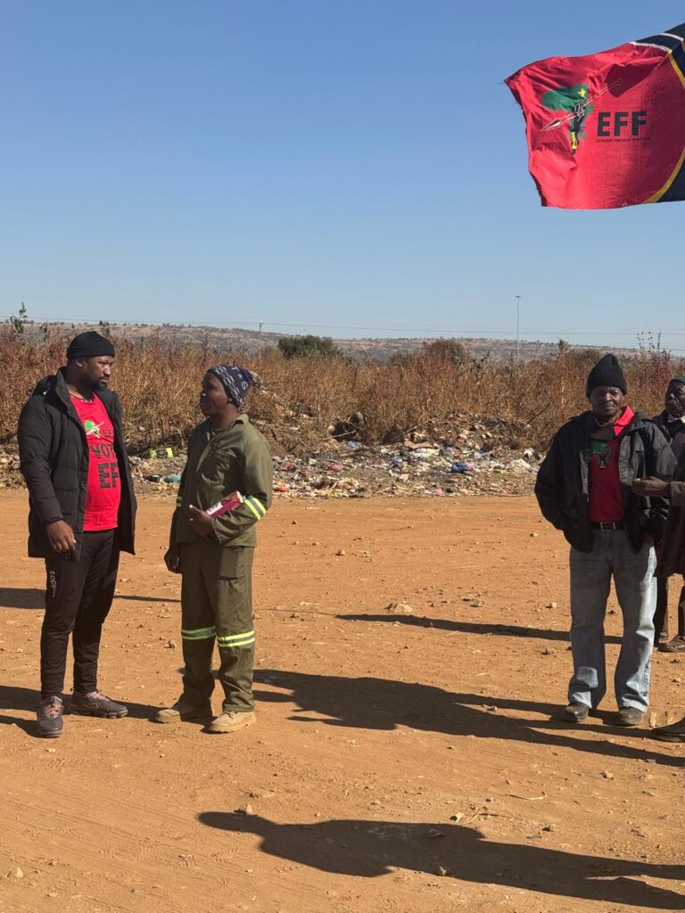 EFF Tshwane Subregion 5 leader Bongani Ramontja engaging with Leeufontein residents 