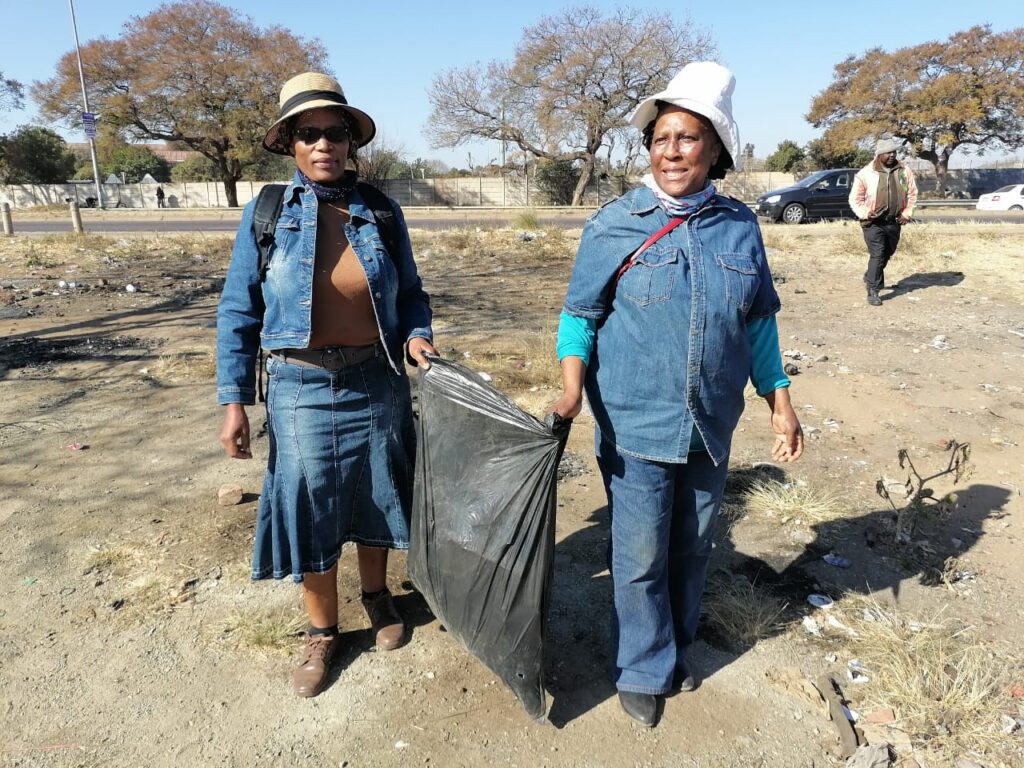 Two women from the association helped clean up at Eastlynne