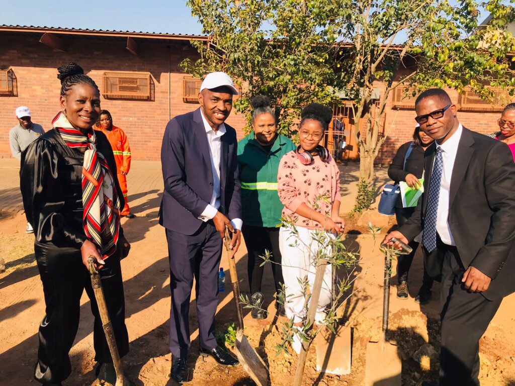 City of Tshwane Mncedi Ndzwanana at Mamelodi High School on Mandela Day where he planted trees named after the school's best-performing Matric learners of 2023