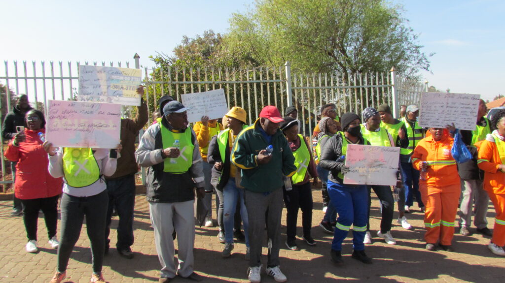 Community members of ward 60 march for jobs at Pretoria West hospital photo by Dimakatso Modipa