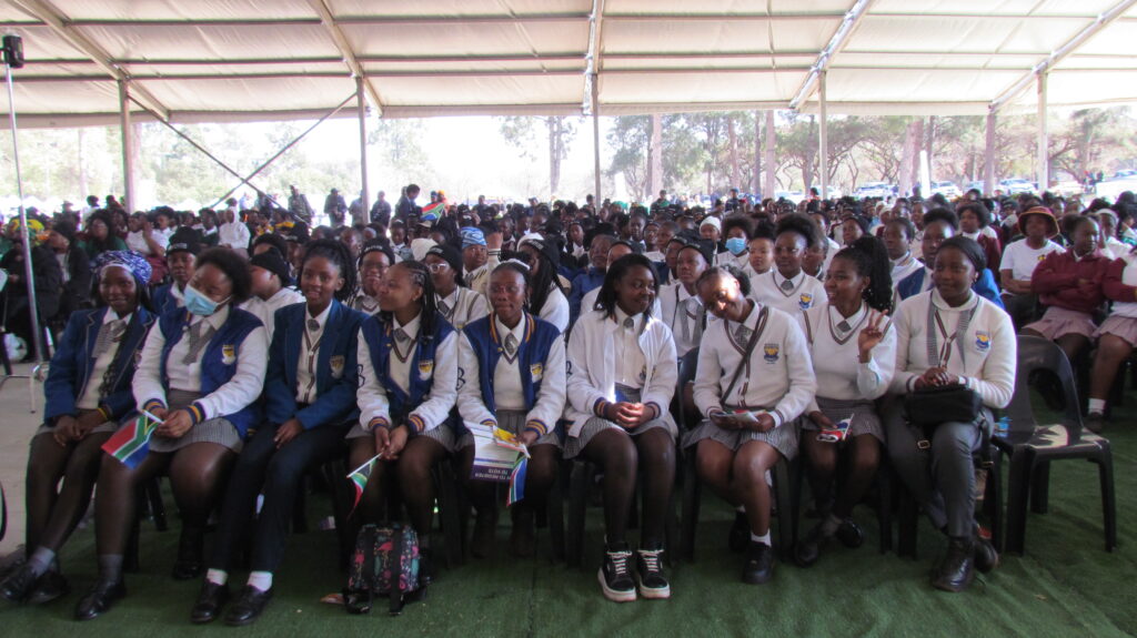 Pupils from different schools across Gauteng at Union Buildings celebrating women's day photo by Dimakatso Modipa