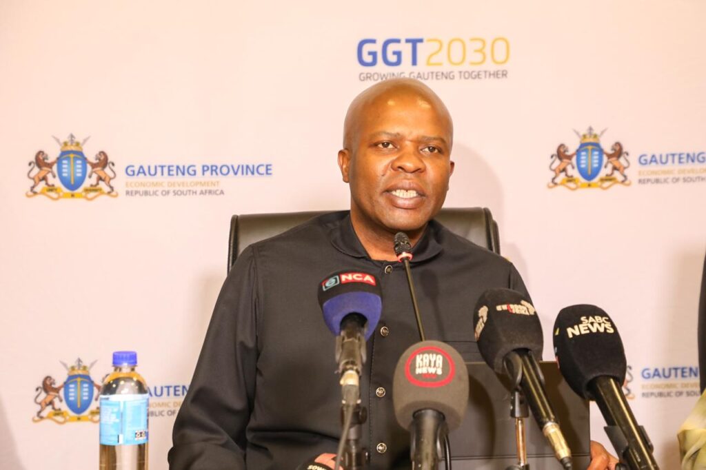 Gauteng MEC for Finance and Economic Development Lebogang Maile 