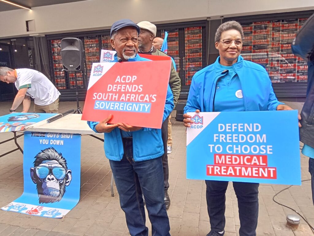 ACDP President Kenneth Meshoe join the picket at United Nations Information Centre in Pretoria photos by Dimakatso Modipa