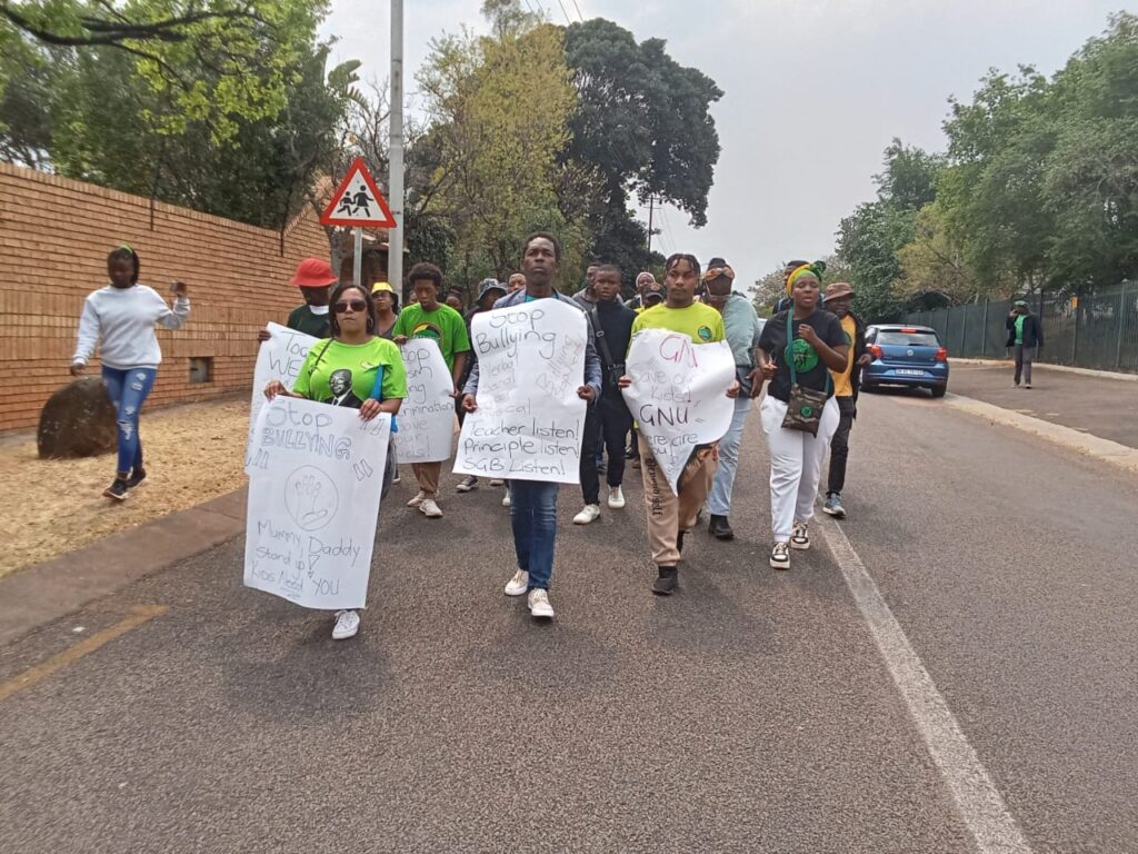 Concern groups protest at Lynnwood Ridge primary school against bullying photos by Dimakatso Modipa