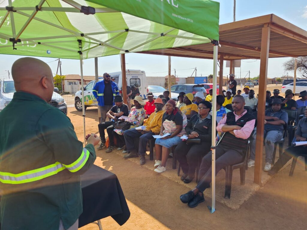 City of Tshwane MMC for Human Settlement Ofentse Madzebetela talking to the residents of Soshanguve