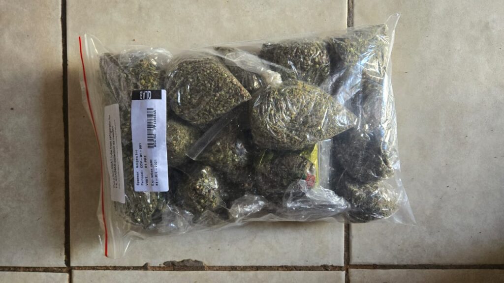 The weeds that were found on he suspects possession 