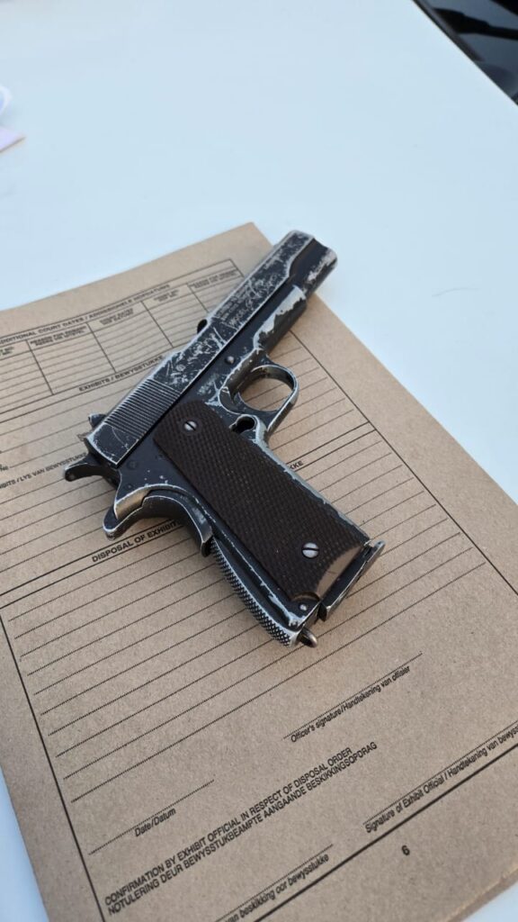 The firearm that was found on the suspects 