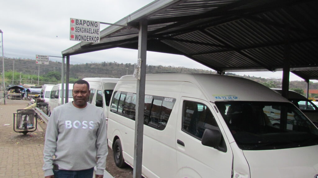 Bazaar Pretoria Local and Long-distance taxi association vice chairperson Robert Mathebula at the taxi rank in Marabastad 