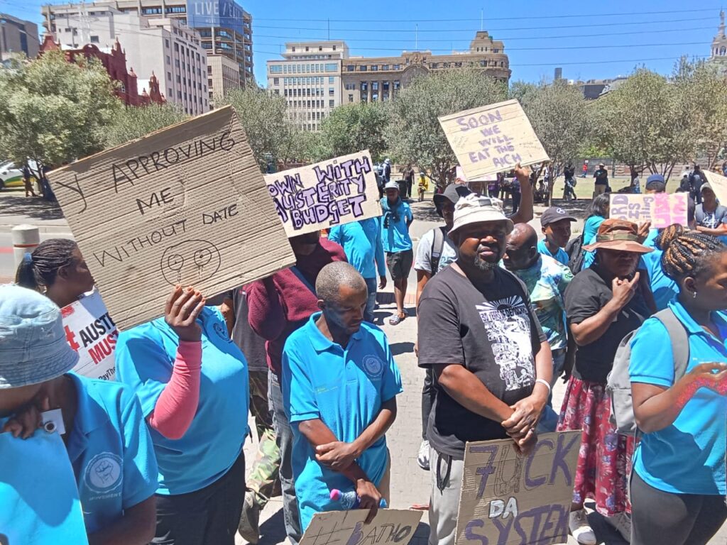 Advocacy group #PayTheGrants picketed outside the National Treasury headquarters in Tshwane 