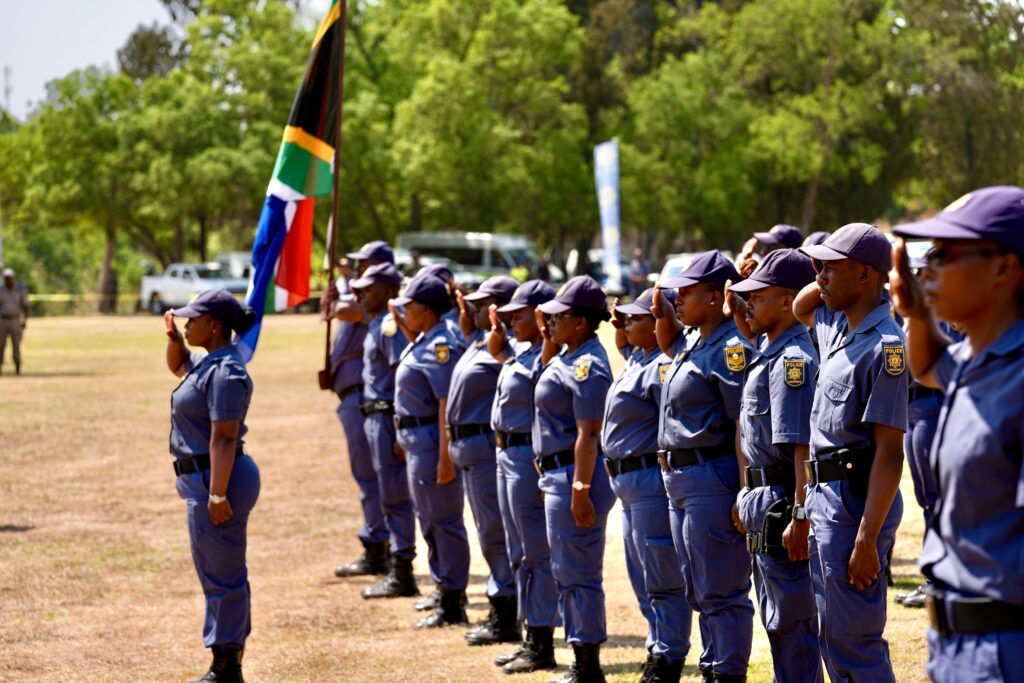 Police officers doing parade