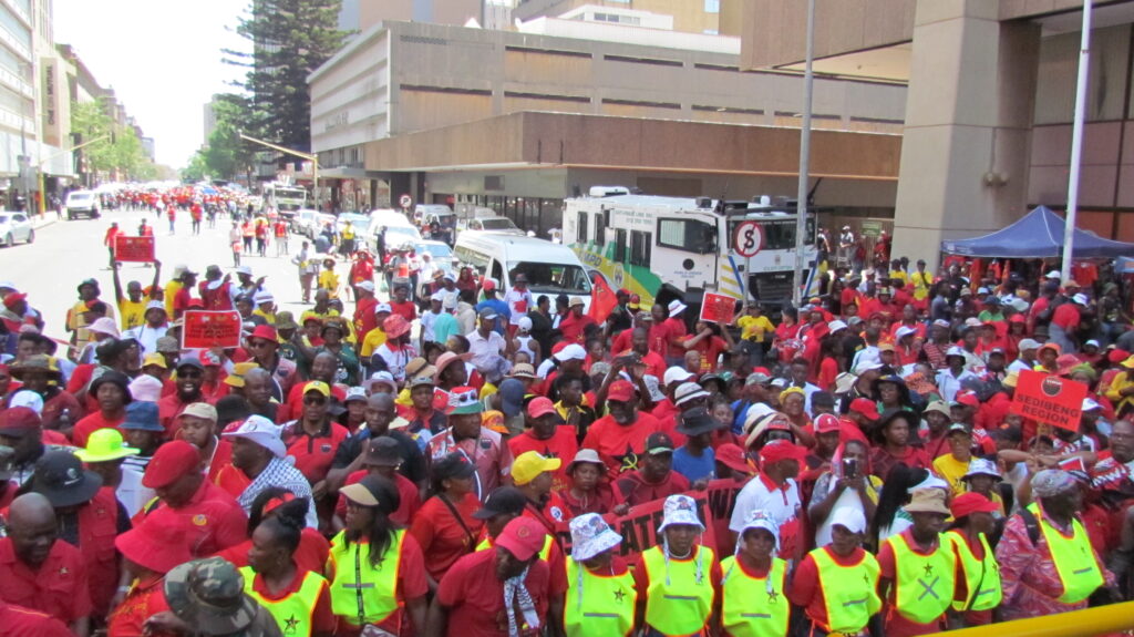 South African Communist Party (SACP) led the "People's March" to the headquarters of the National Treasury in Tshwane on Friday joined by their alliance partners photo by Dimakatso Modipa