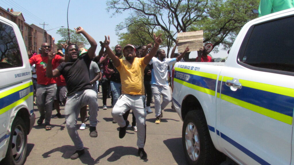 Ehailling drivers protest against impounding of their vehicles photo by Dimakatso Modipa