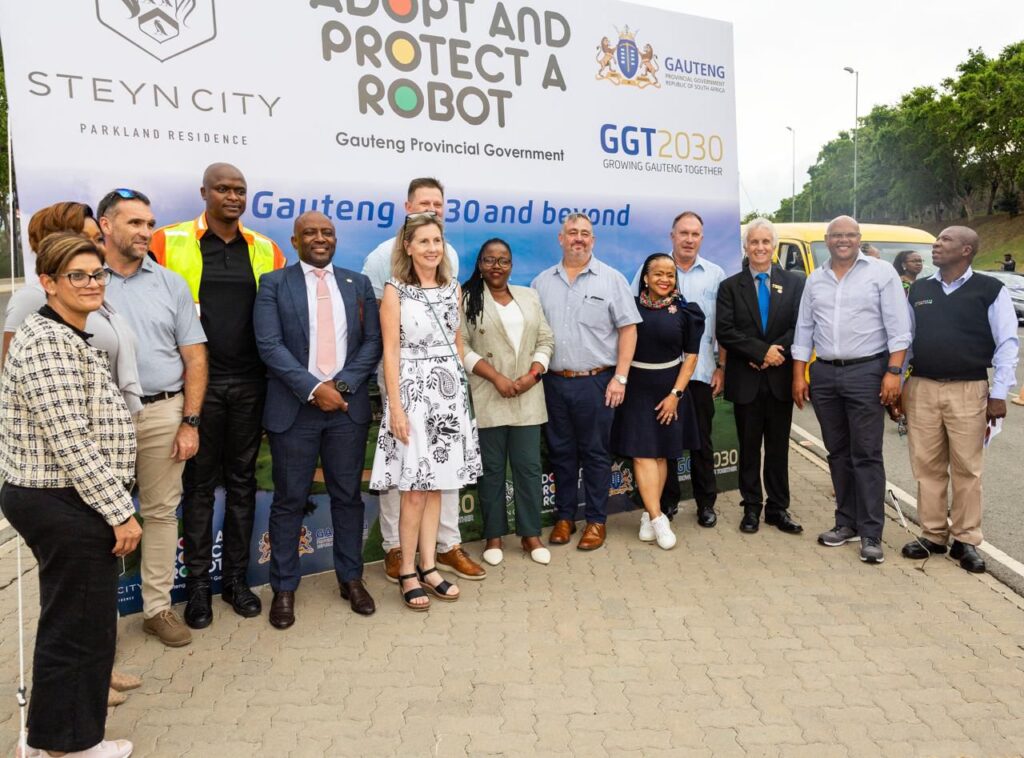 Government Official and business partners during the launch of the "Adopt and Protect A Robot" campaign