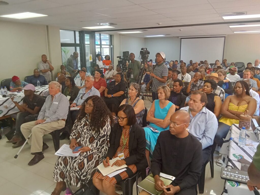 Community members of Haarties during the engagement with deputy minister of water and sanitation David Mahlobo