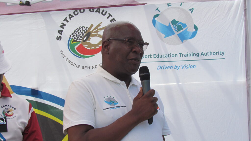 SANTACO spokesperson in Tshwane McDonald Makata addressing members, drivers, commuters and officials during Hlokomela  awareness 
campaign photo by Dimakatso Modipa