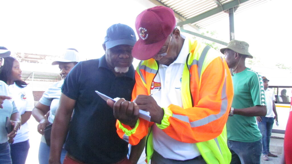 SANTACO members engaging with drivers