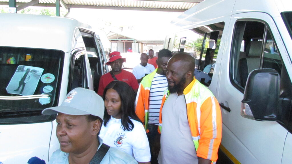 SANTACO members engaging with commuters and drivers