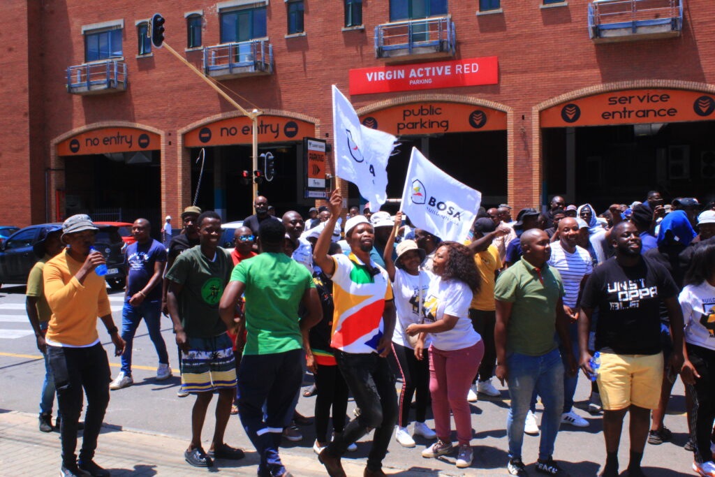 E-hailling drivers protest outside Tshwane House to demand permit from Tshwane photo by Dimakatso Modipa