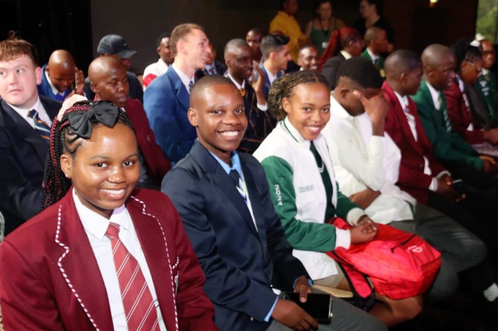 Tatenda Paurosi (navy blazer) of Japhta Mahlangu Secondary School in Mamelodi West passed with 7 distinctions