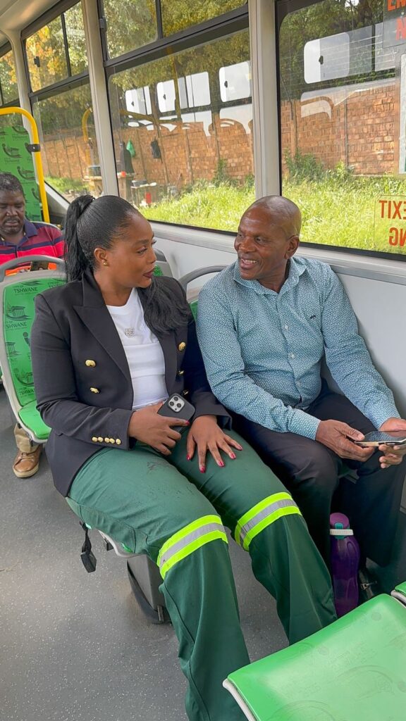 MMC for roads and Transport Tlangi Mogale took a bus ride