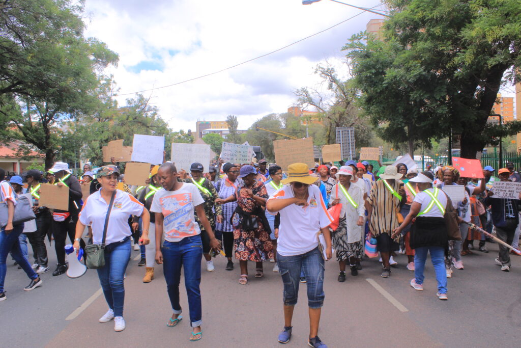 Beneficiaries march to the department of human settlement demand their RDP houses photo by Dimakatso Modipa