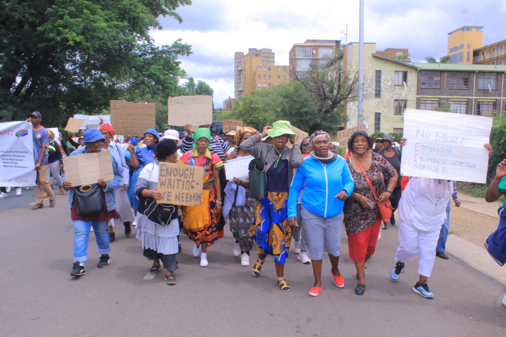 Some of the elderly people march demand their RDP houses