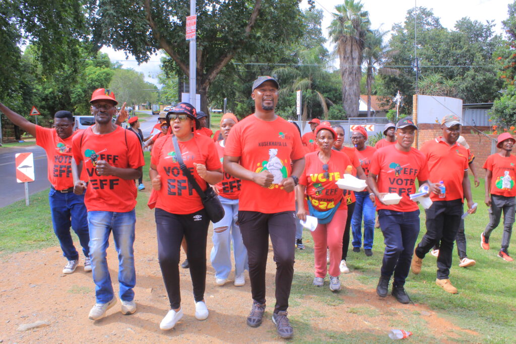 EFF members protesting at Saint Alban's College against racism and bullying photo by Dimakatso Modipa