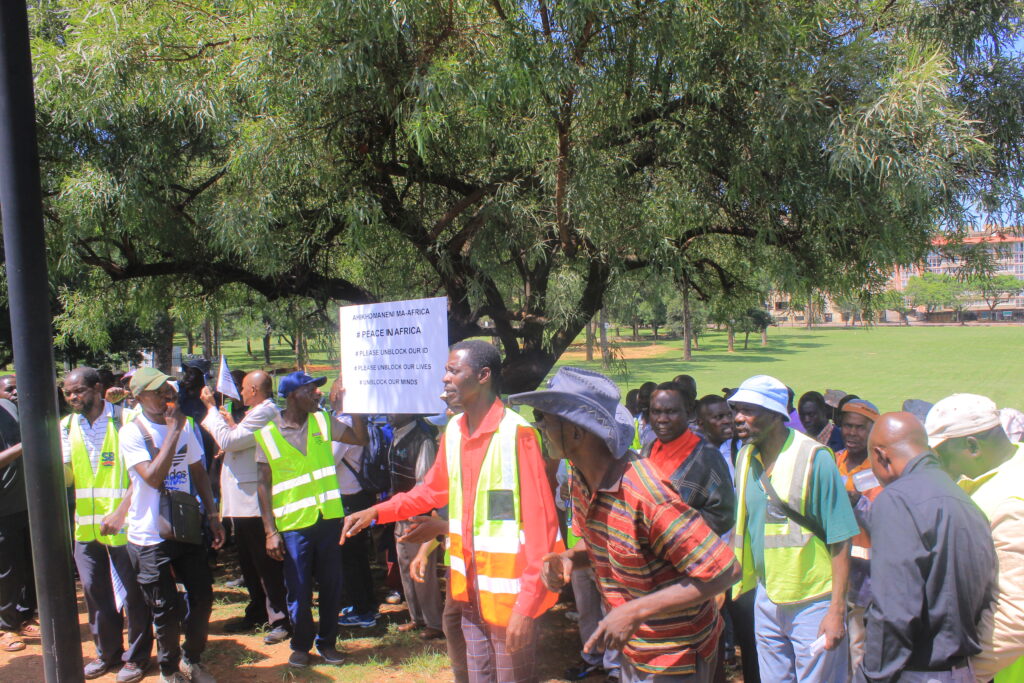 South African nationals protesting demand their ID's to be unblocked