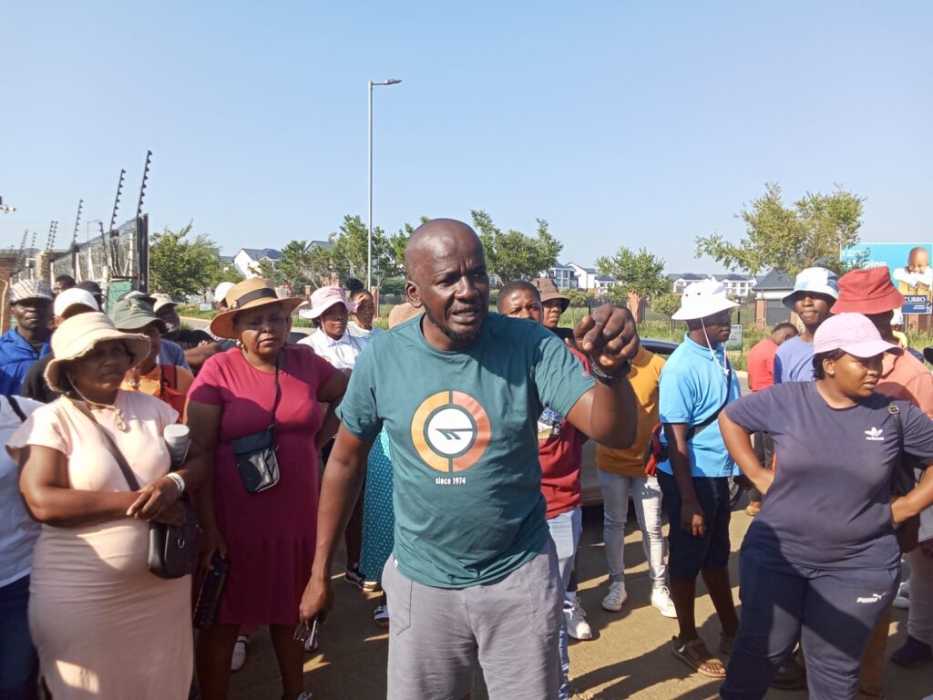 City of Tshwane chairperson of Section 79 Committee chair on economic development and Spatial planning and ward 15 councillor Joel Masilela addressing community members about jobs 