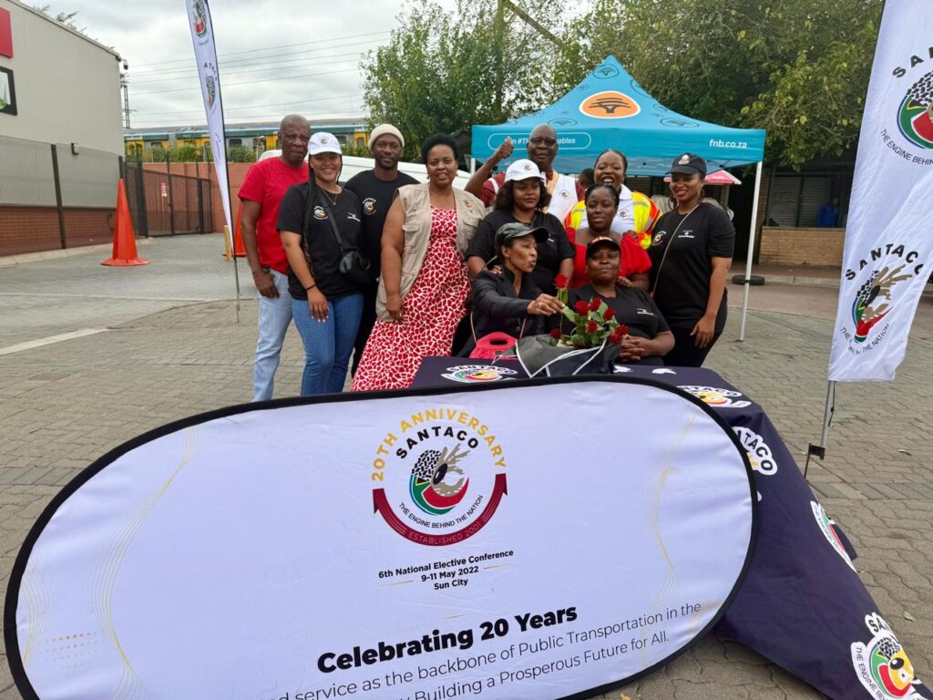 SANTACO members at Bosman taxi rank celebrating valentine's day 