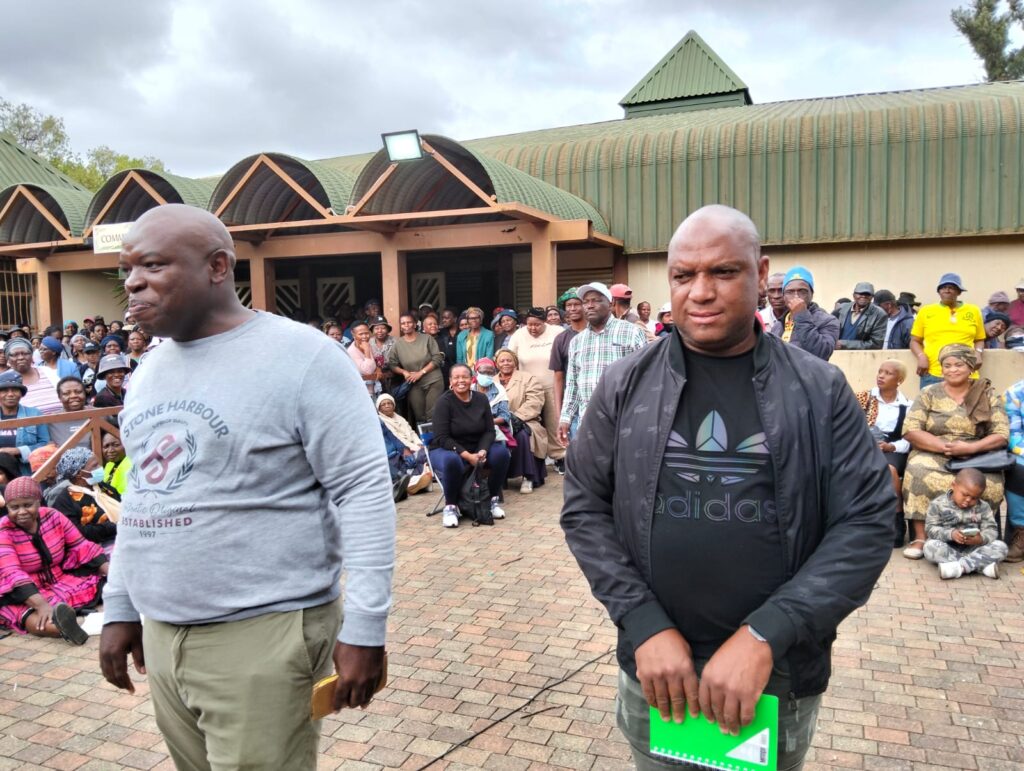 Mamelodi councillors Mashao and Marishane at the meeting in Moretele Park Mamelodi West, Tshwane