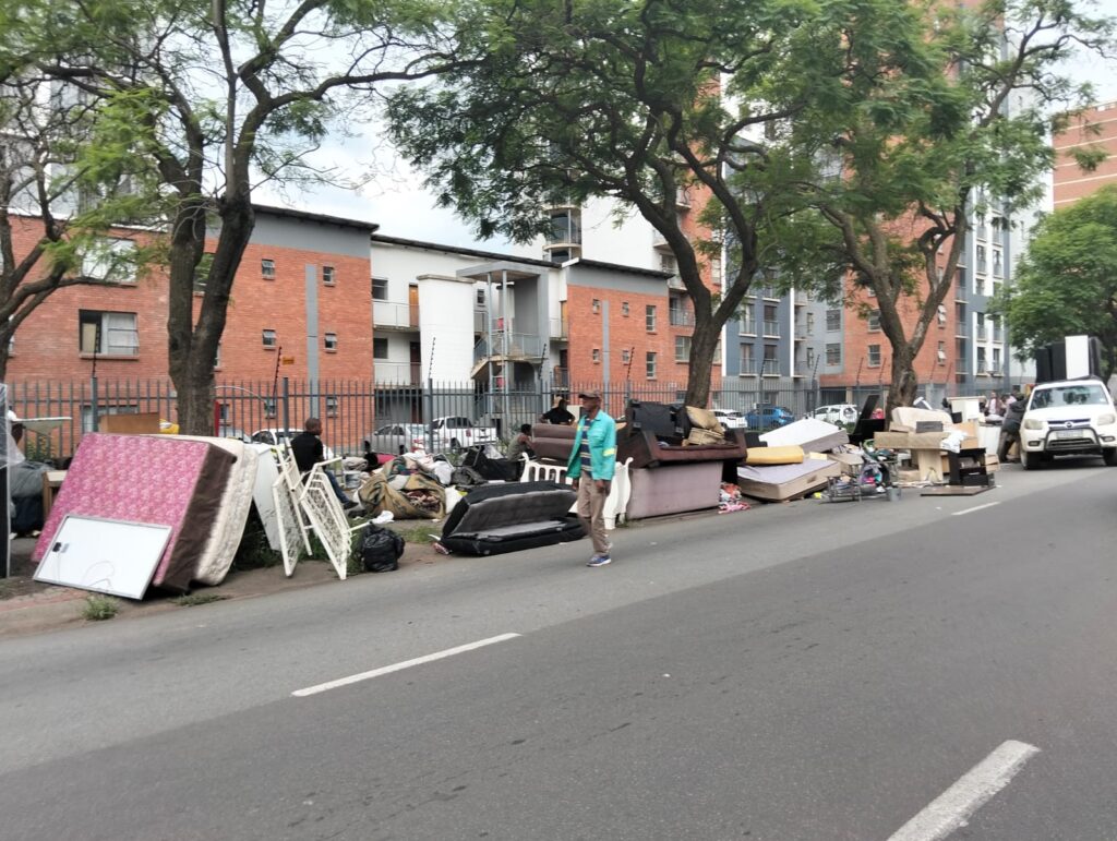 Residents of Thembelihle left homeless in Pretoria CBD photo by Dimakatso Modipa