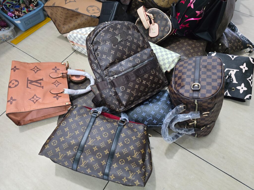 Some of the counterfeit goods found at the shops in Johannesburg photo supplied width=