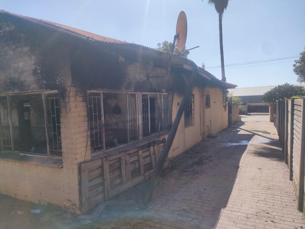 Residential fire that broke out at Pretoria Gardens photo supplied