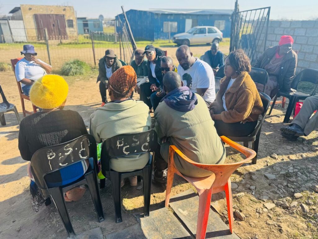 Soil of Africa civic movements members visited the family in Marikana informal settlement 