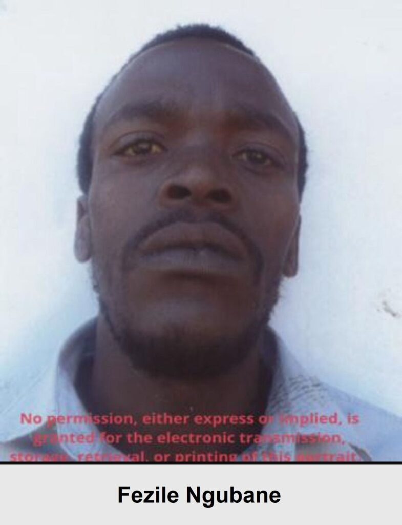 Wanted by SAPS and very dangerous Fezile Ngubane
