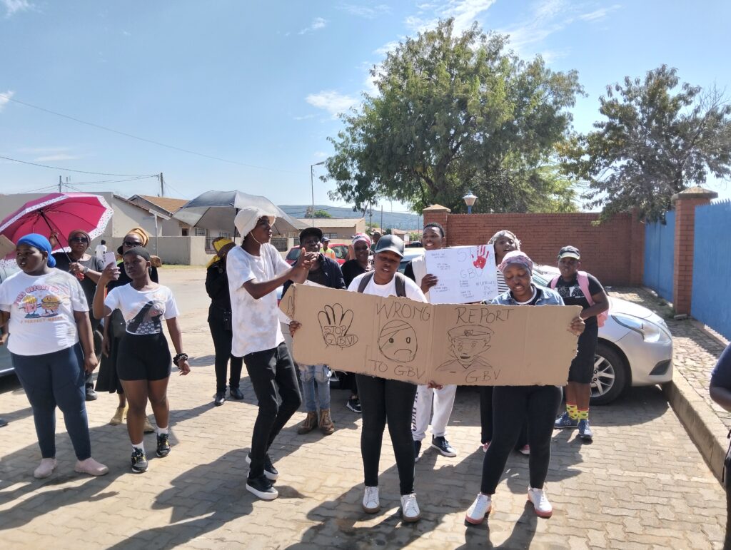 Members of Helping Hand Foundation  and youth and community member march against GBV in Mamelodi east photo by Dimakatso Modipa 