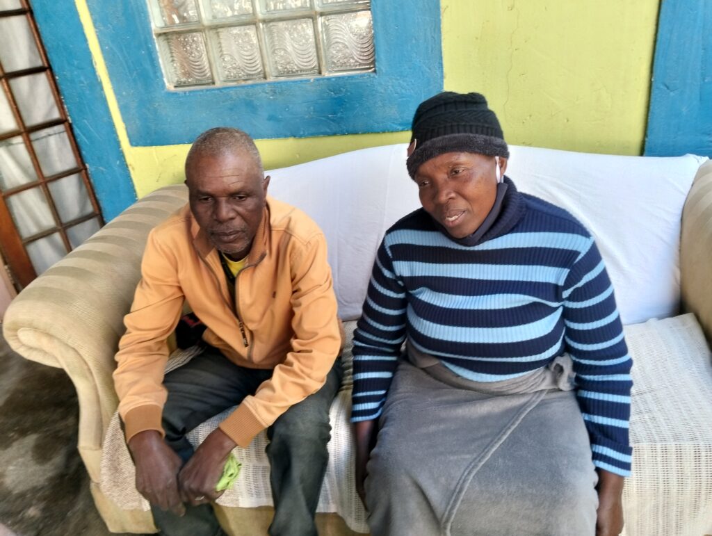 The deceased family father Godfrey Matula and the aunt Shirley Mokonyane mourning the loss of their beloved Lethabo Matula photo by Dimakatso Modipa